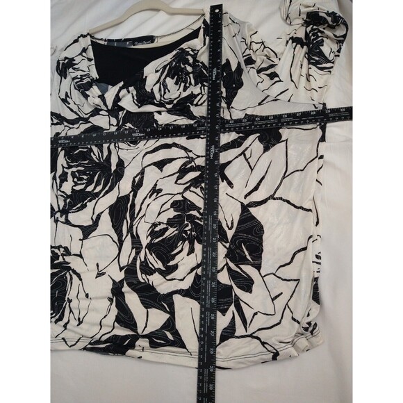 New With Tags Vintage Maggie Barnes Blouse Black White Size 3X Dressy Shirt Top - Picture 5 of 10